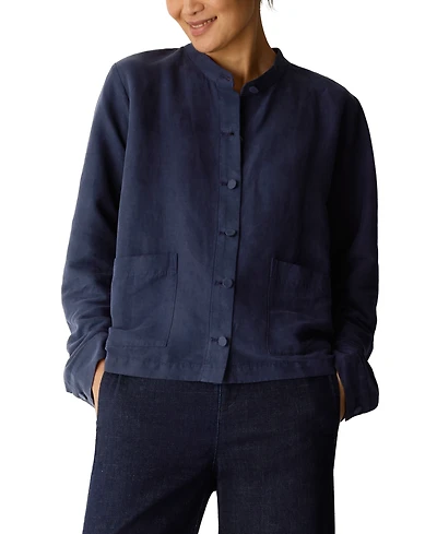 Eileen Fisher Women's Mandarin Collar Shirt Jacket