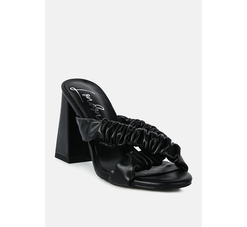 Page 3 Scrunchie Strap Block Sandals Women