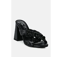 Page 3 Scrunchie Strap Block Sandals Women
