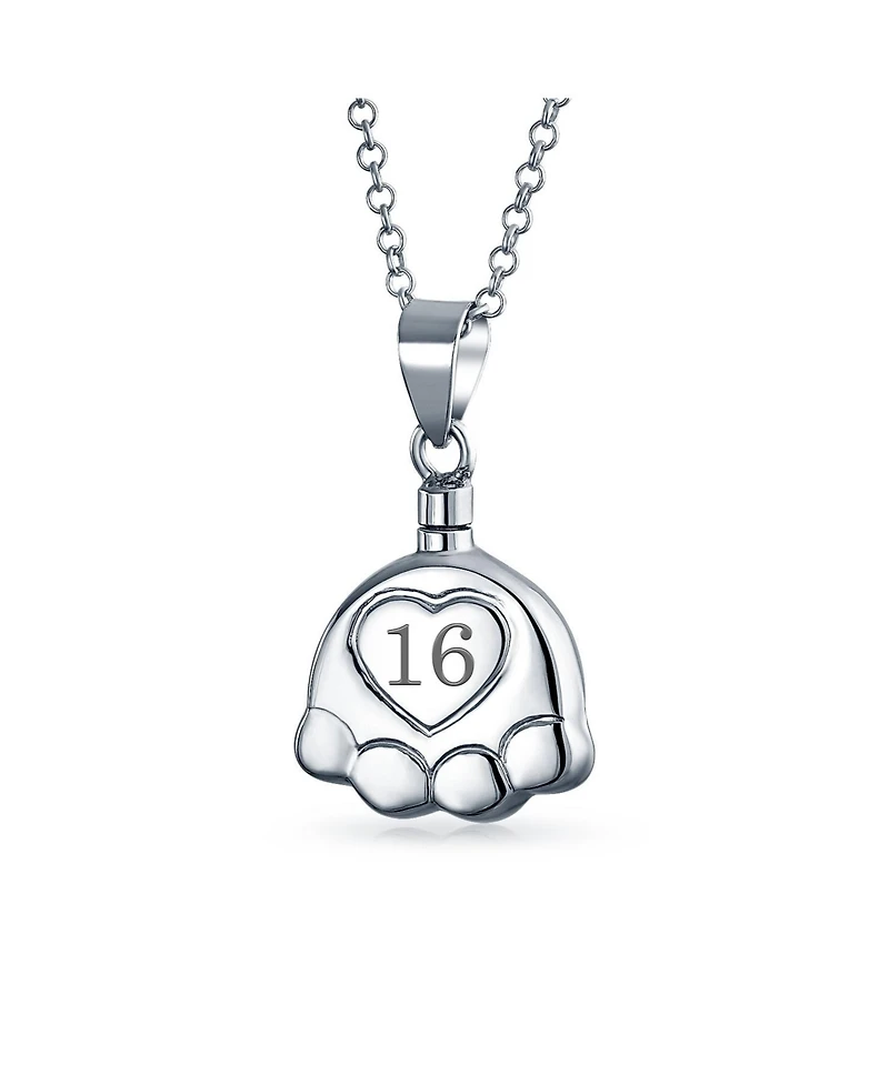 Bling Jewelry Dog Cat Puppy Paw Print Jewelry Holder For Ashes Pendant Locket Sterling Silver