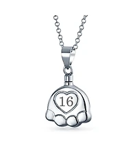 Bling Jewelry Dog Cat Puppy Paw Print Jewelry Holder For Ashes Pendant Locket Sterling Silver