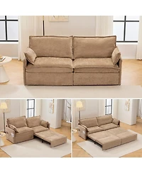 Streamdale Furniture Versatile 3-in-1 Chenille Sleeper Sofa with Storage & Charging