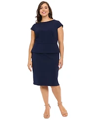 London Times Plus Short-Sleeve Sheath Dress