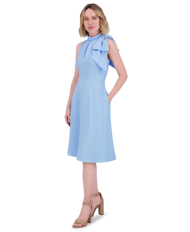 macys peplum dress Eliza J Women's Sleeveless Crewneck Peplum Midi Dress