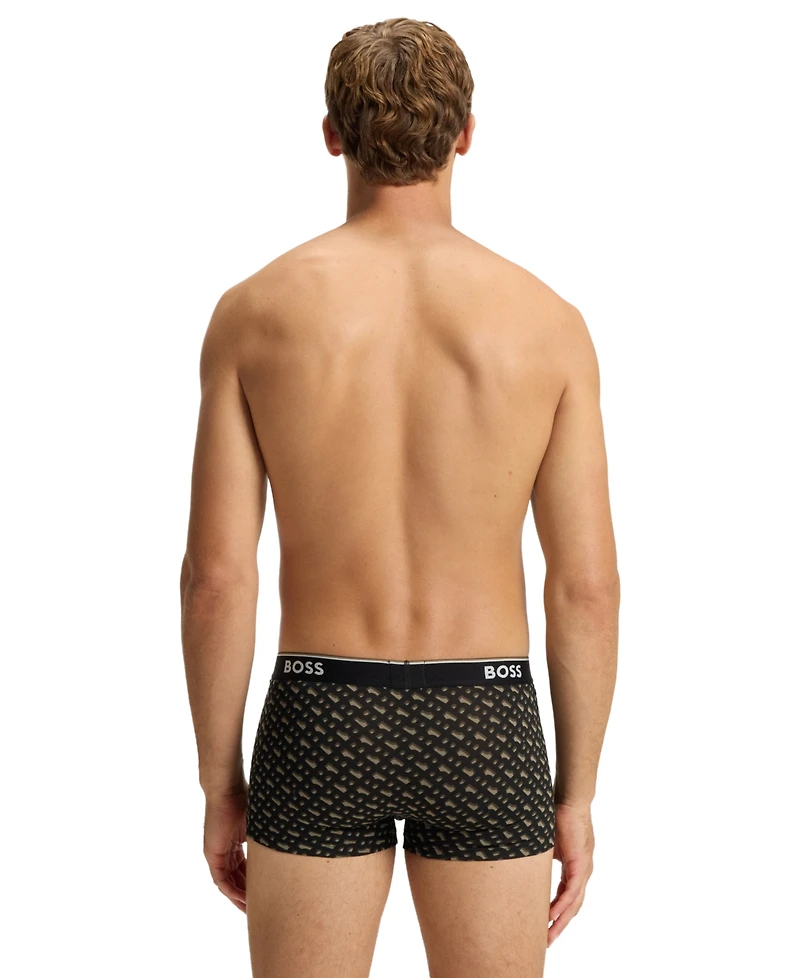 Hugo Boss Men's Power Trunk Patterned Underwear, 3-Pack Set