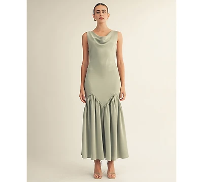 Arose Studio, Inc Women's Cowl Neck Mermaid Midi Dress