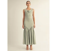 Arose Studio, Inc Women's Cowl Neck Mermaid Midi Dress