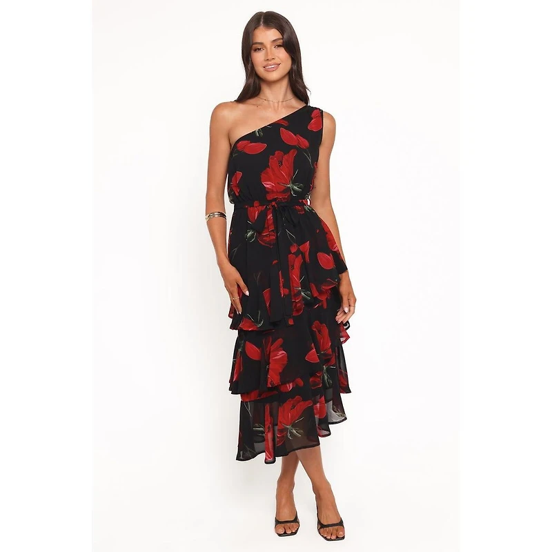 Petal and Pup Women's Brigette One Shoulder Tiered Midi Dress