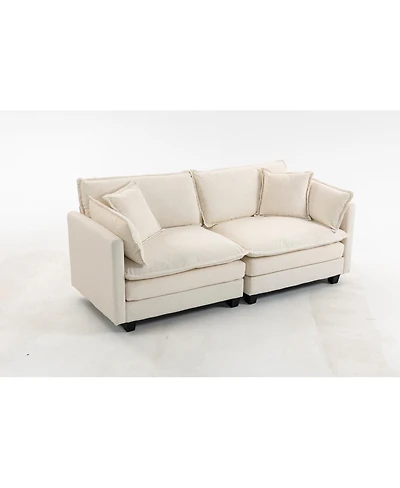 Streamdale Furniture Modern 78.74" Sectional Sofa with Waist Pillows and Chaise Lounge