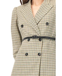 Ivonne Women's Double-Breasted Checkered Blazer