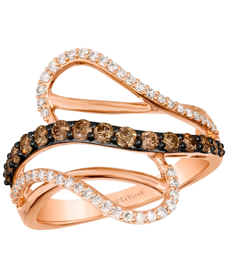 Le Vian Vanilla Diamond (1/4 ct. t.w.) & Chocolate Diamond (11/25 ct. t.w.) Ring in 14k Strawberry Gold