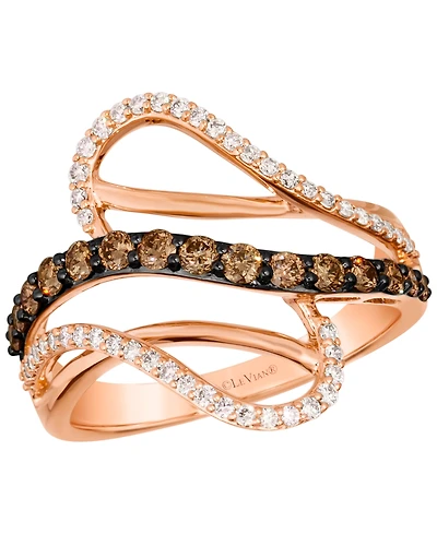 Le Vian Vanilla Diamond (1/4 ct. t.w.) & Chocolate Diamond (11/25 ct. t.w.) Ring in 14k Strawberry Gold