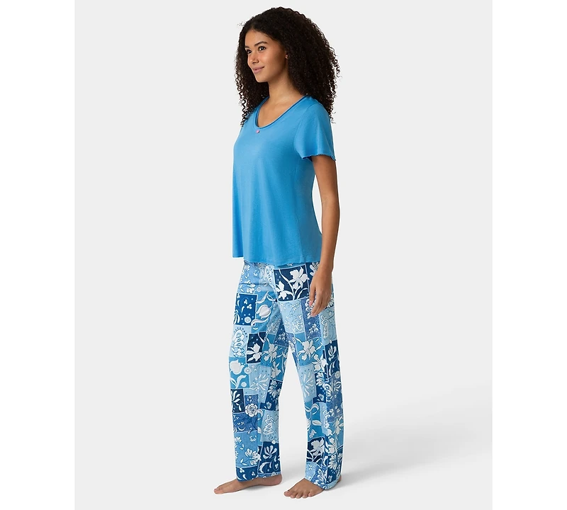 Hue Women's Short-Sleeve Rosette Sleep T-Shirt