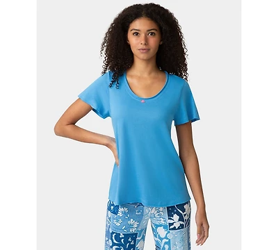 Hue Women's Short-Sleeve Rosette Sleep T-Shirt