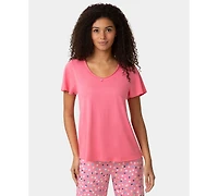 Hue Women's Short-Sleeve Rosette Sleep T-Shirt