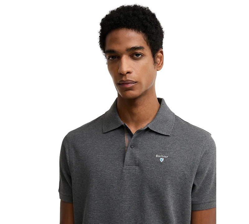 Barbour Men's Tartan Pique Polo Collar Shirt