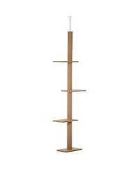 Zeus & Ruta Brown Floor-to-Ceiling Cat Tree with Sisal Scratching Posts