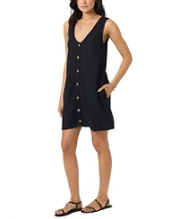 O'Neill Women's Sanders Button-Front Woven Mini Dress