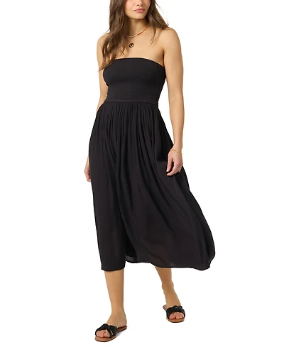 O'Neill Women's Piper Strapless Smocked Midi Dress