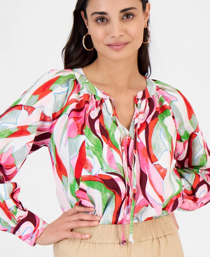 I.n.c. International Concepts Petite Tie-Neck Top, Macy's Exclusive