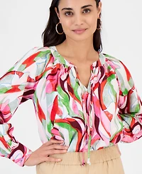 I.n.c. International Concepts Petite Tie-Neck Top, Macy's Exclusive