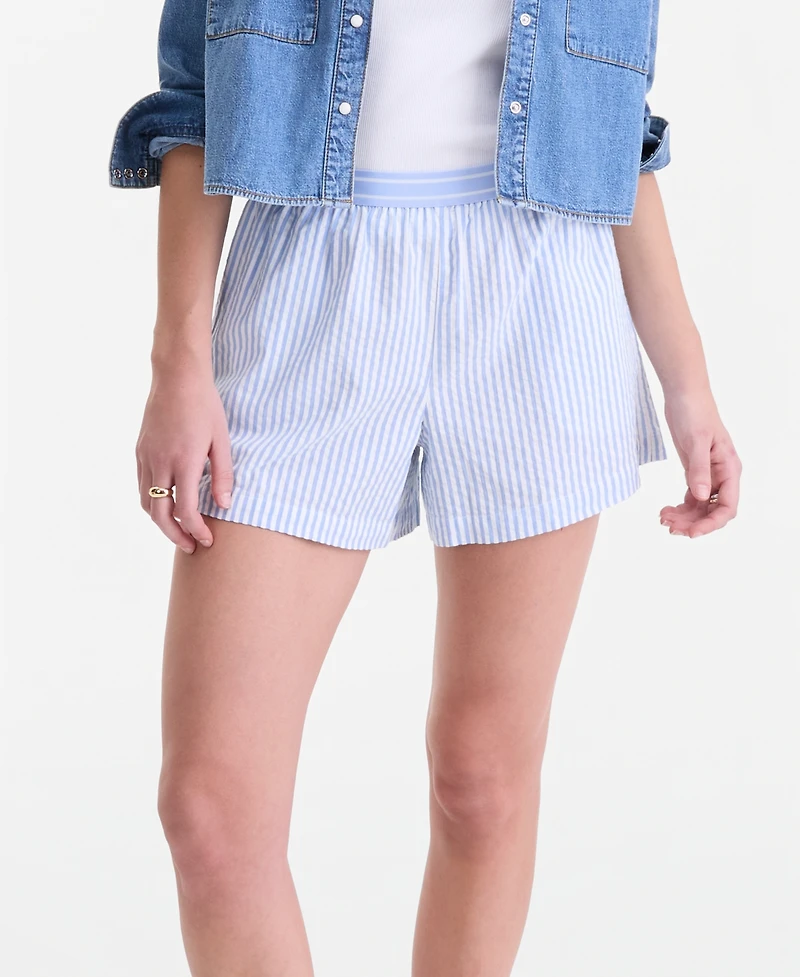 On 34th Women's Striped Boxer-Style Shorts, Macy's Exclusive