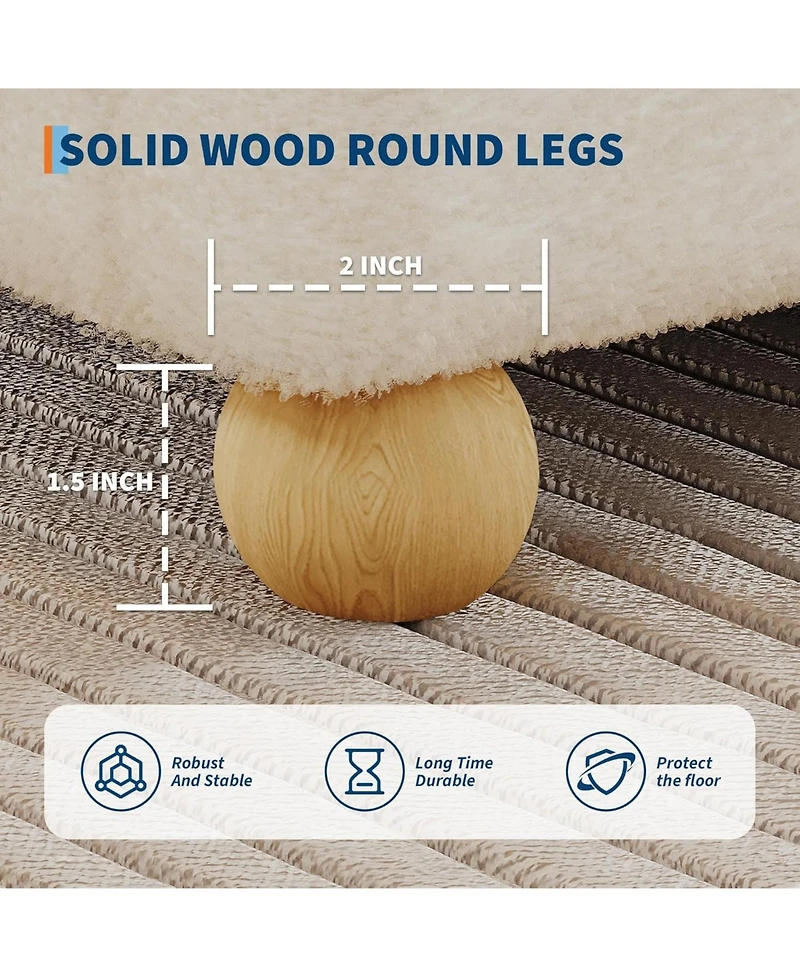 Gaomon Full Cloud Bed Frame - Corduroy Upholstered Low Platform, Solid Wood Legs, No Headboard, Box Spring Needed