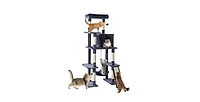 Zeus & Ruta 63in Cat Tree Tower: Large Multi-Story, Sisal Posts, Extended Platform, Hammock