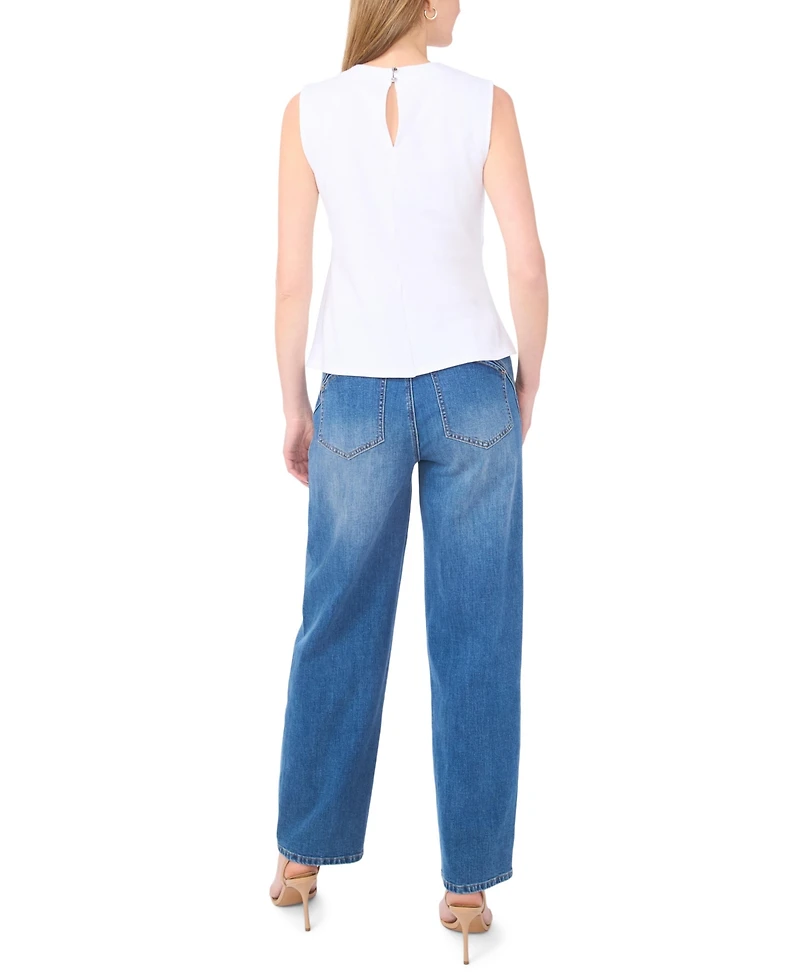 Vince Camuto Women's Mock Neck Asymmetrical Knit Blouse Top