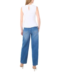 Vince Camuto Women's Mock Neck Asymmetrical Knit Blouse Top