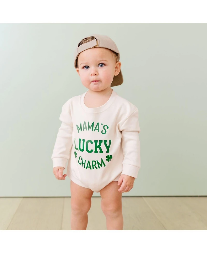 Sweet Wink Baby Boys Mama's Lucky Charm St. Patrick's Day Long Sleeve Romper