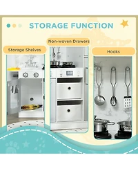 Hongge Kids Play Kitchen with Lights Sounds Ice Maker Role Play Set for Ages 3 to 6