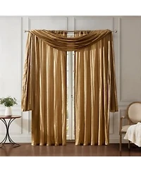 Elrene Home Fashions Athena Faux Silk Window Curtain Scarf Set
