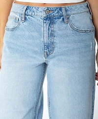 Celebrity Pink Juniors' Raw-Hem Wide-Leg Jeans