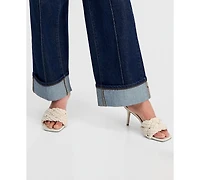 I.n.c. International Concepts Petite High-Rise Pintuck Cuffed Wide-Leg Jeans, Created for Macy's