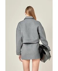 English Factory Women's Polo Zip-Up Sweatshirt