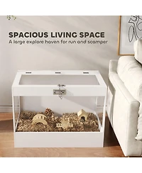 PawHut Hamster Cage with Openable Top, Hut, Small Animal Habitat,