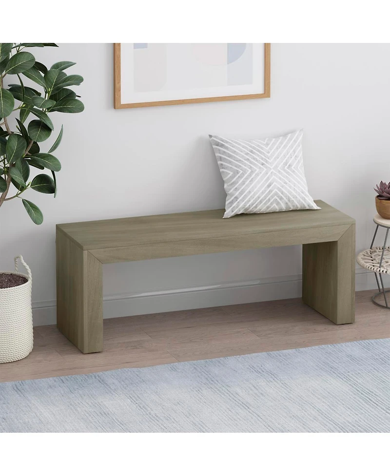 Streamdale Furniture Acacia Wood Dining Bench, Light Gray Oak