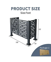Mondawe 4ftx2ft Air Conditioner Fence Metal Privacy Fence Cover with 3- Fence Panels
