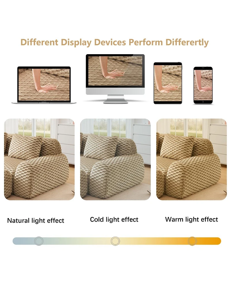 Streamdale Furniture Modern U-Shaped Modular Sectional Sofa, Flannelette, Oversized 3-Seater, Movable Ottoman