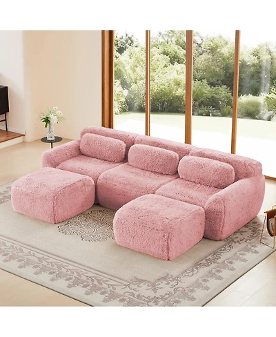 Streamdale Furniture U-shaped Boneless Sofa with Chaise, High Density Sponge, Anti-Slip, Deep Seat Design