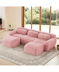 Streamdale Furniture U-shaped Boneless Sofa with Chaise, High Density Sponge, Anti-Slip, Deep Seat Design