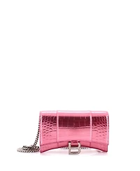 Pre-Owned Balenciaga Hourglass Chain Wallet Embossed Leather