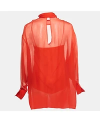 Pre-Owned Emilio Pucci Women's Silk Neck Tie Detail Top