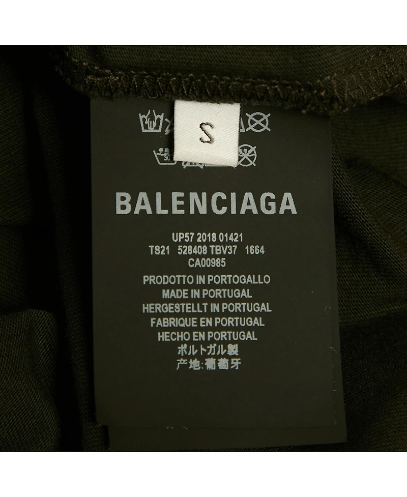 Pre-Owned Balenciaga Women's Black Logo Embroidered Cotton Knit T-Shirt
