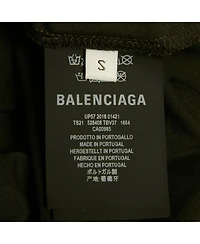 Pre-Owned Balenciaga Women's Black Logo Embroidered Cotton Knit T-Shirt