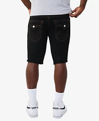 True Religion Men's Ricky Straight-Fit Horseshoe Detail Fray Hem Flap Shorts