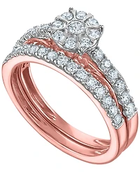 Macy's Diamond (3/4 ct. t.w.) Bridal Set Ring in 14k Two-Tone Gold
