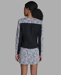 Bcbg Women's V-Neck Printed Wrap Jacket