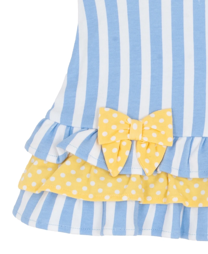 Rare Editions Baby Girls' Striped Ruffle Top and Leggings, 2-Piece Set